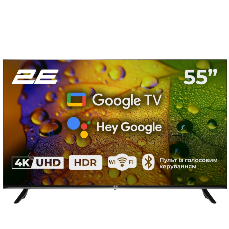 Телевізор 2E 55" LED 4K Smart Google TV (2E-55A07K)